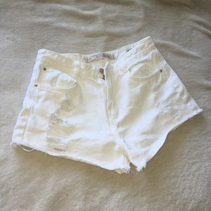 White Zara denim shorts